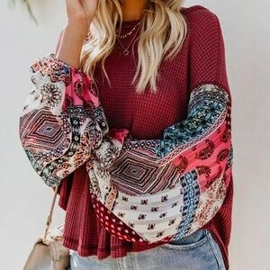 By together boho balloon sleeve sweater